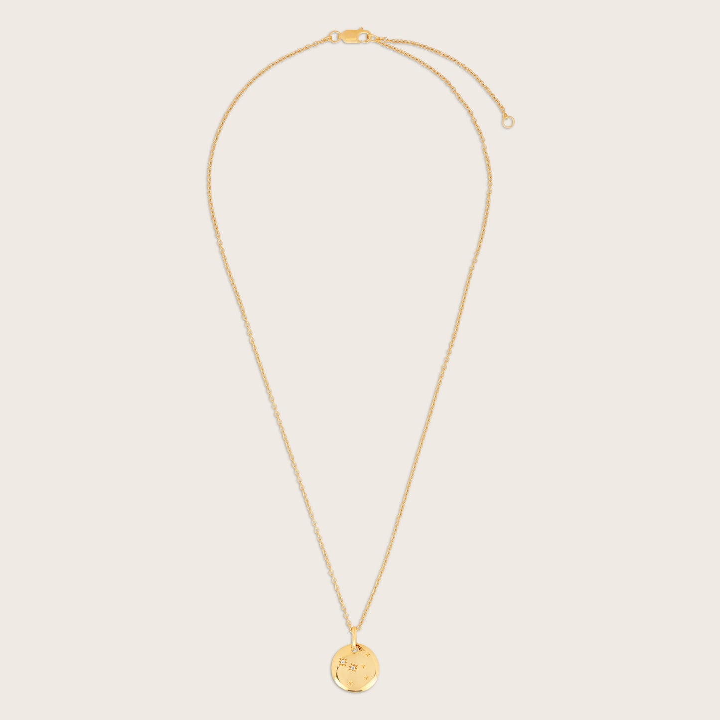 18k Gold Vermeil White Sapphire Zodiac Pendant Necklace
