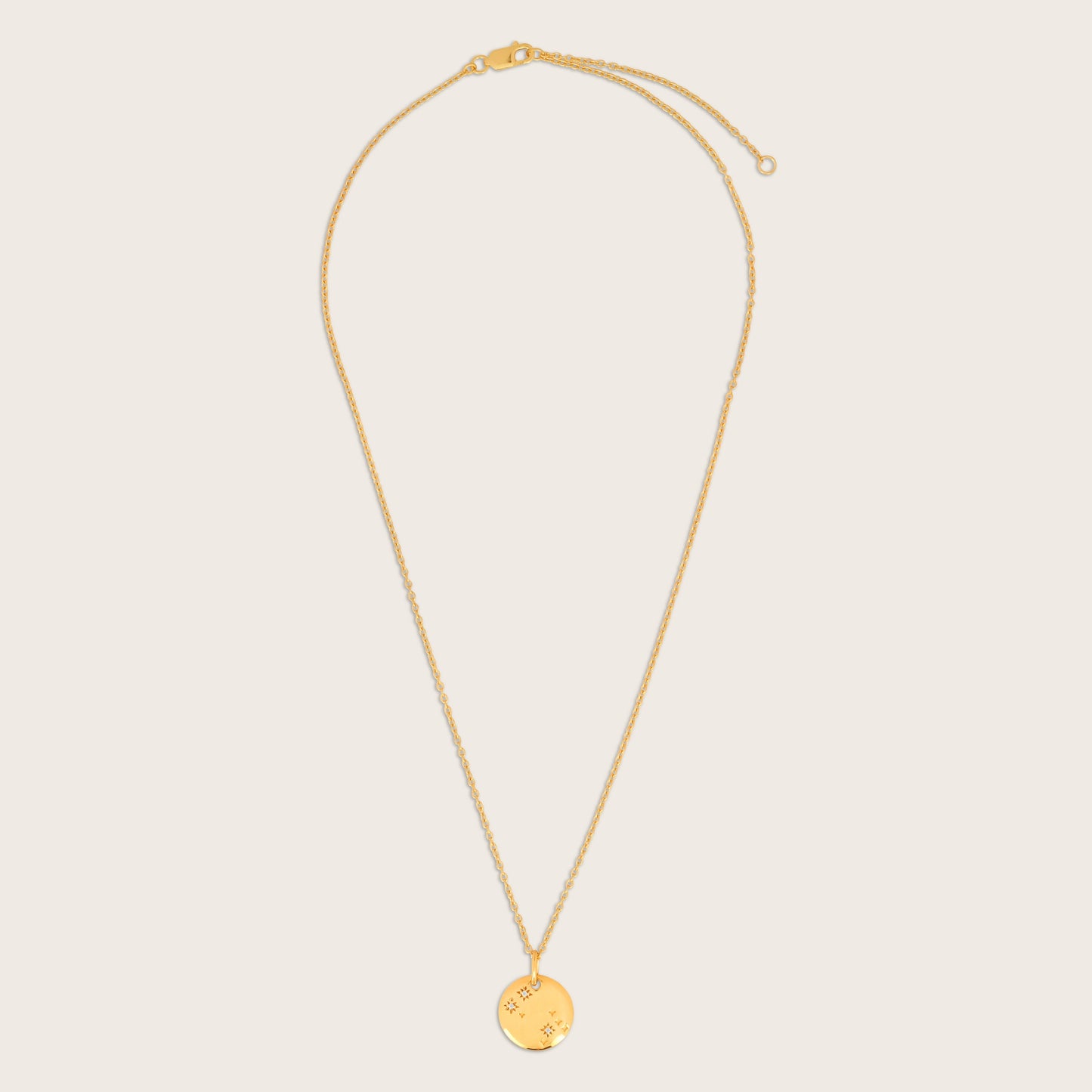 18k Gold Vermeil White Sapphire Zodiac Pendant Necklace