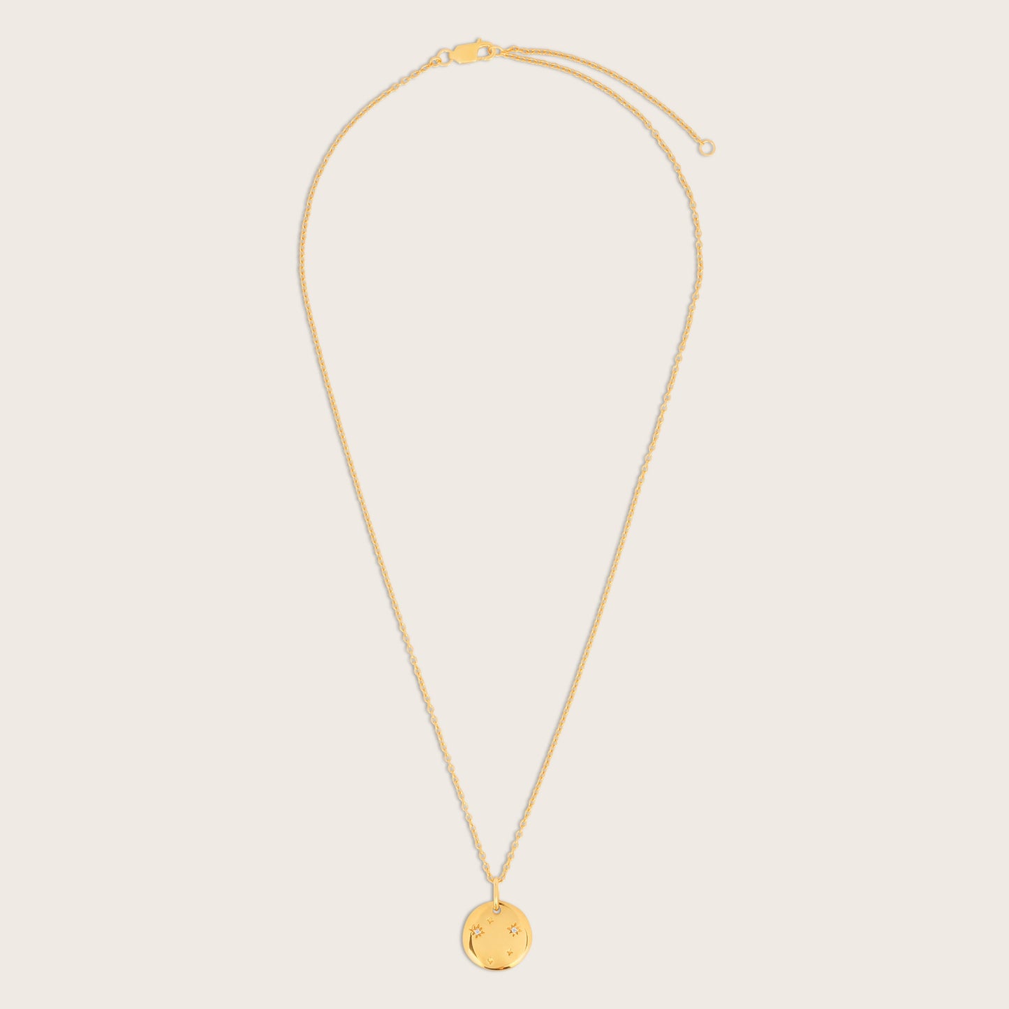 18k Gold Vermeil White Sapphire Zodiac Pendant Necklace