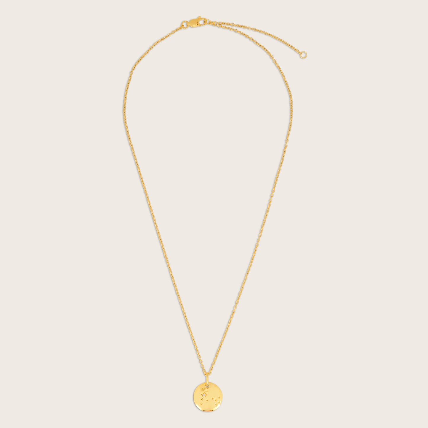 18k Gold Vermeil White Sapphire Zodiac Pendant Necklace