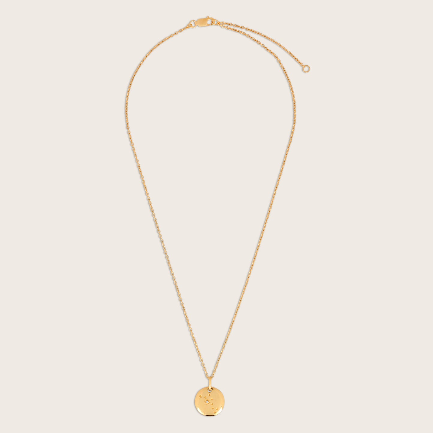 18k Gold Vermeil White Sapphire Zodiac Pendant Necklace