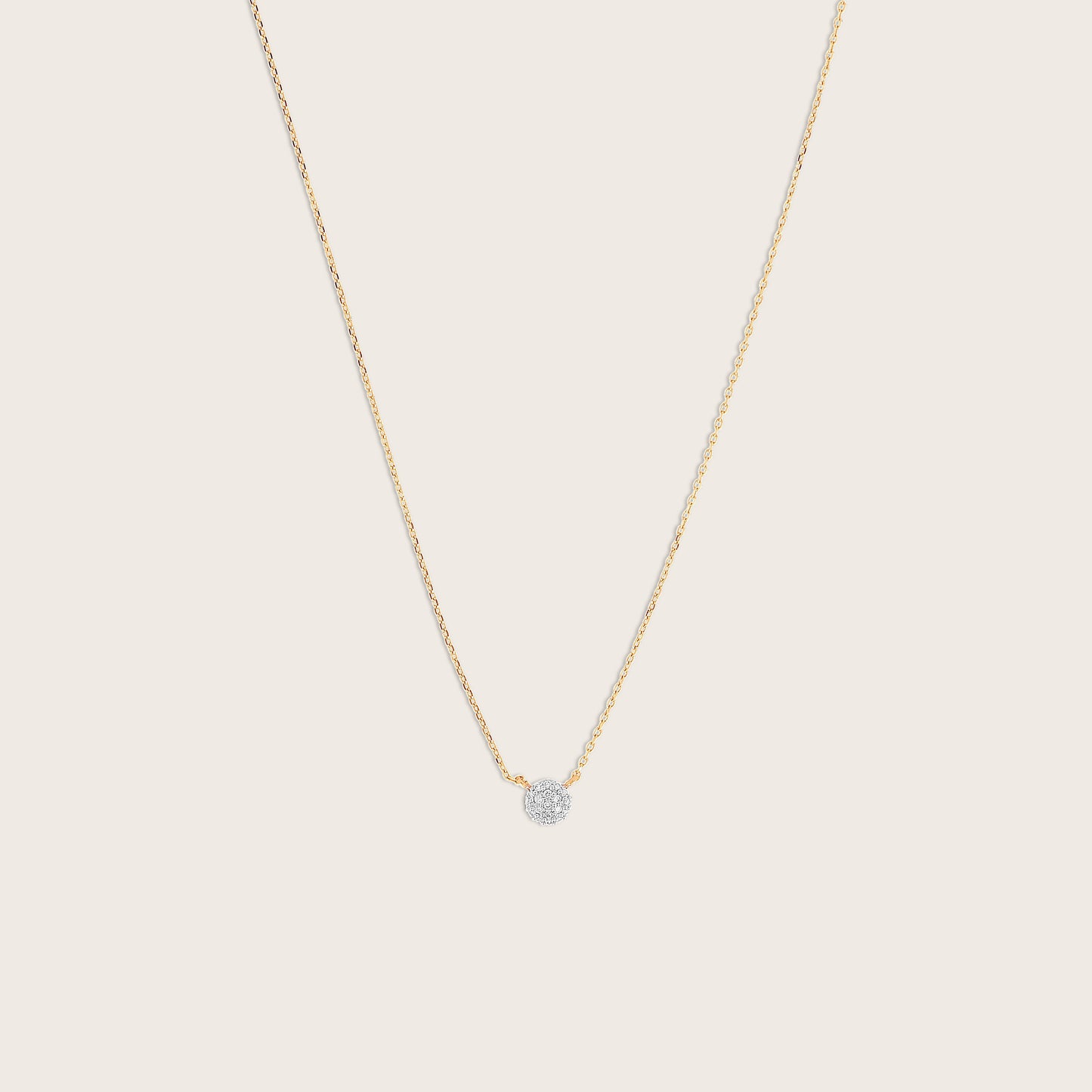 14k Yellow Gold Lab Grown Diamond Pavé Pendant Necklace