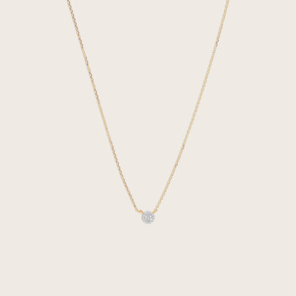 14k Yellow Gold Lab Grown Diamond Pavé Pendant Necklace
