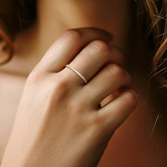 14k Gold Petite Lab Grown Diamond Eternity Band Ring