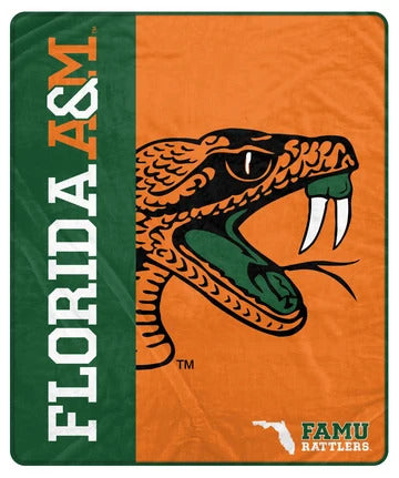 NCAA Side Bar Big Logo Blanket