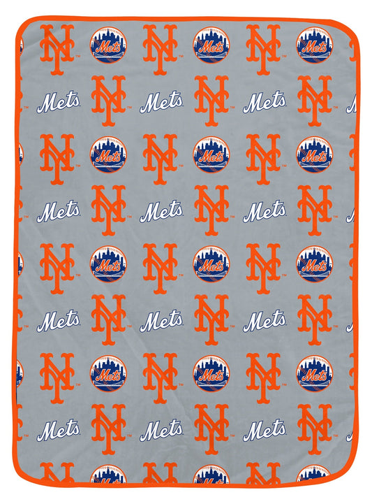 New York Mets MLB Logo Roll 66" X 95" Oversized Twin XL Throw Blanket