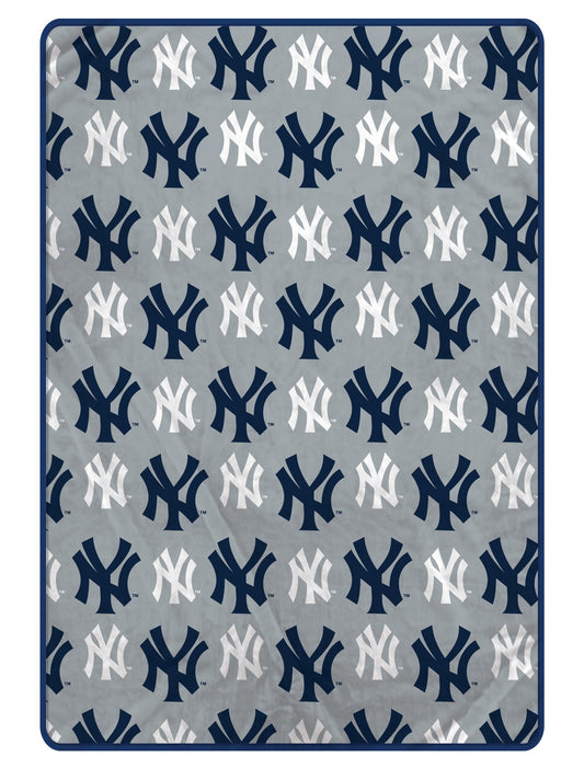New York Yankees MLB Logo Roll 66" X 95" Oversized Twin XL Throw Blanket