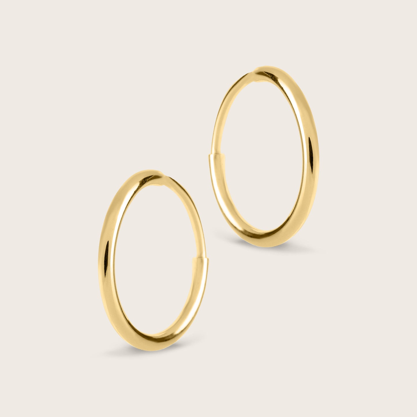 14k Yellow Gold Infinity Hoop Earrings