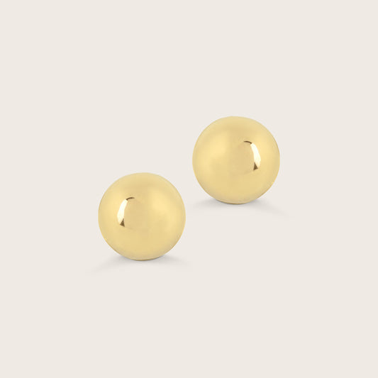 14k Yellow Gold Sphere Stud Earrings
