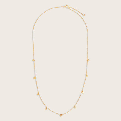 14k Yellow Gold Circle Charm Station Necklace