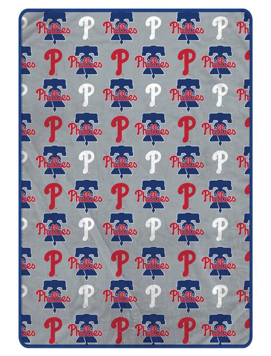 Philadelphia Phillies MLB Logo Roll 66" X 95" Oversized Twin XL Throw Blanket