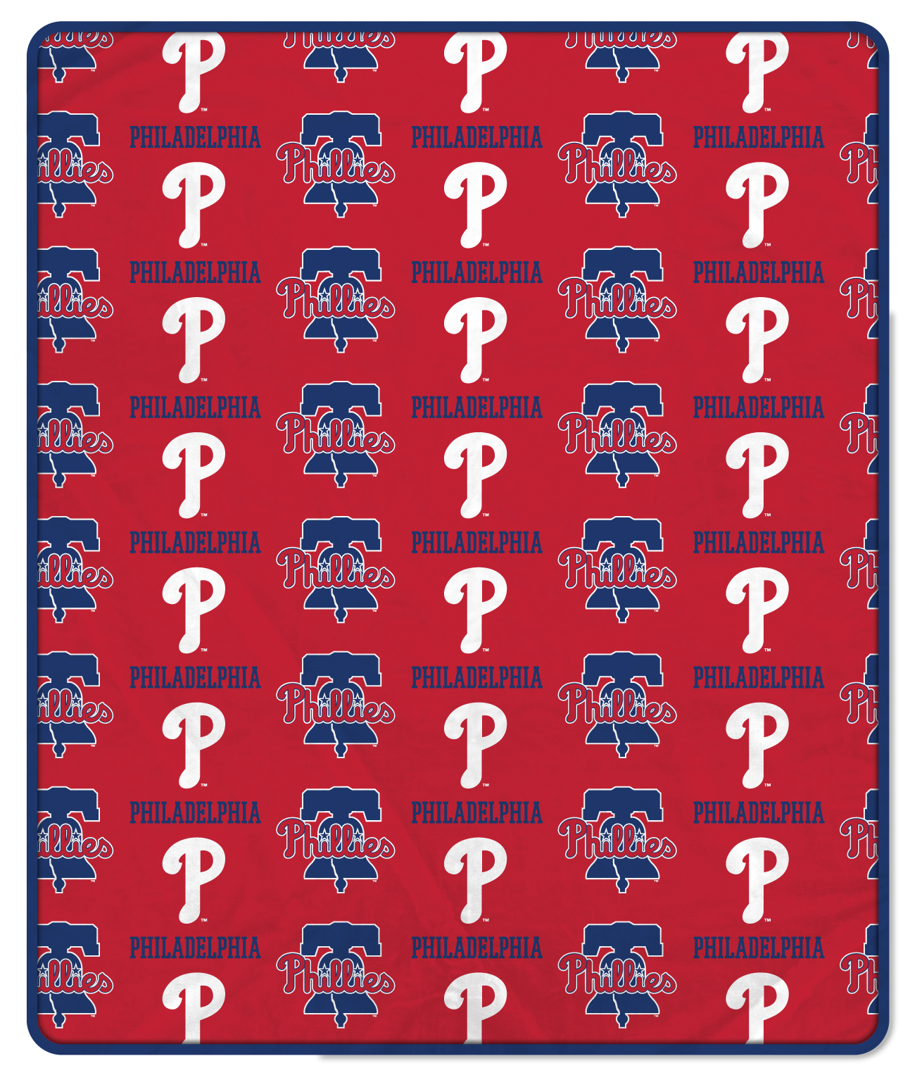 Philadelphia Phillies MLB Step & Repeat 60" X 70" Deluxe Plush Blanket - 500 Gsm