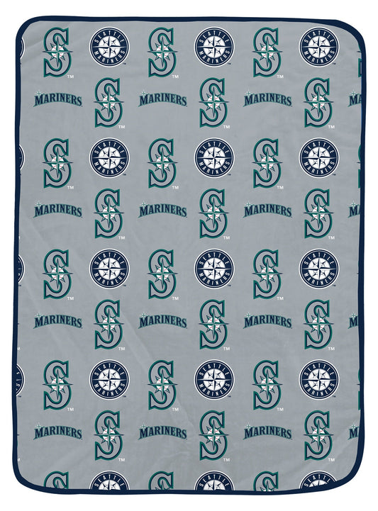 Seattle Mariners MLB Logo Roll 66" X 95" Oversized Twin XL Throw Blanket