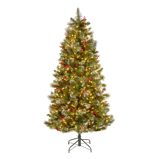 6.5 ft. Pre-Lit Wintry Pine Medium Tree with Clear Lights