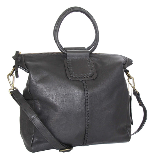 Tonya's Ring Leather Tote - Black