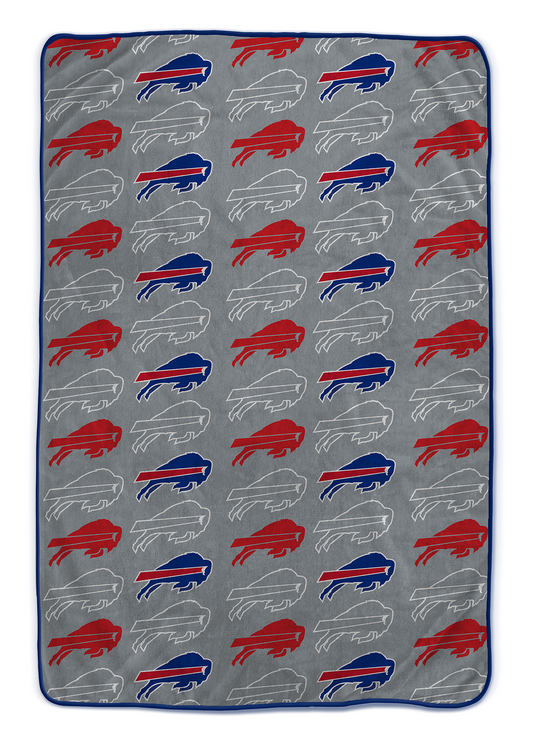 Buffalo Bills NFL Team Logomania XL Blanket 66x95