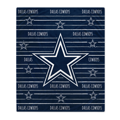 NFL Team Center Stripe Logo Fleece Throw
