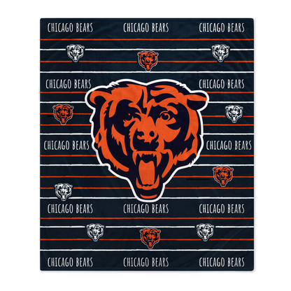 NFL Team Center Stripe Logo Fleece Throw