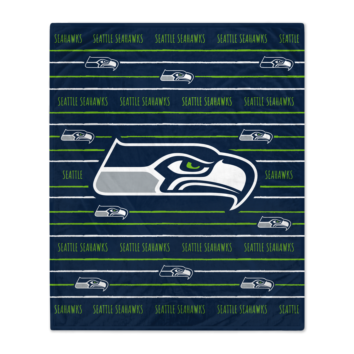 Seattle Seahawks NFL Team Center Stripe Logo Throw 50x60