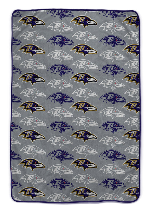 Baltimore Ravens NFL Team Logomania XL Blanket 66x95