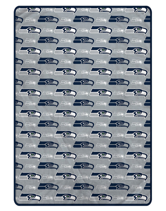Seattle Seahawks NFL Team Logomania XL Blanket 66x95