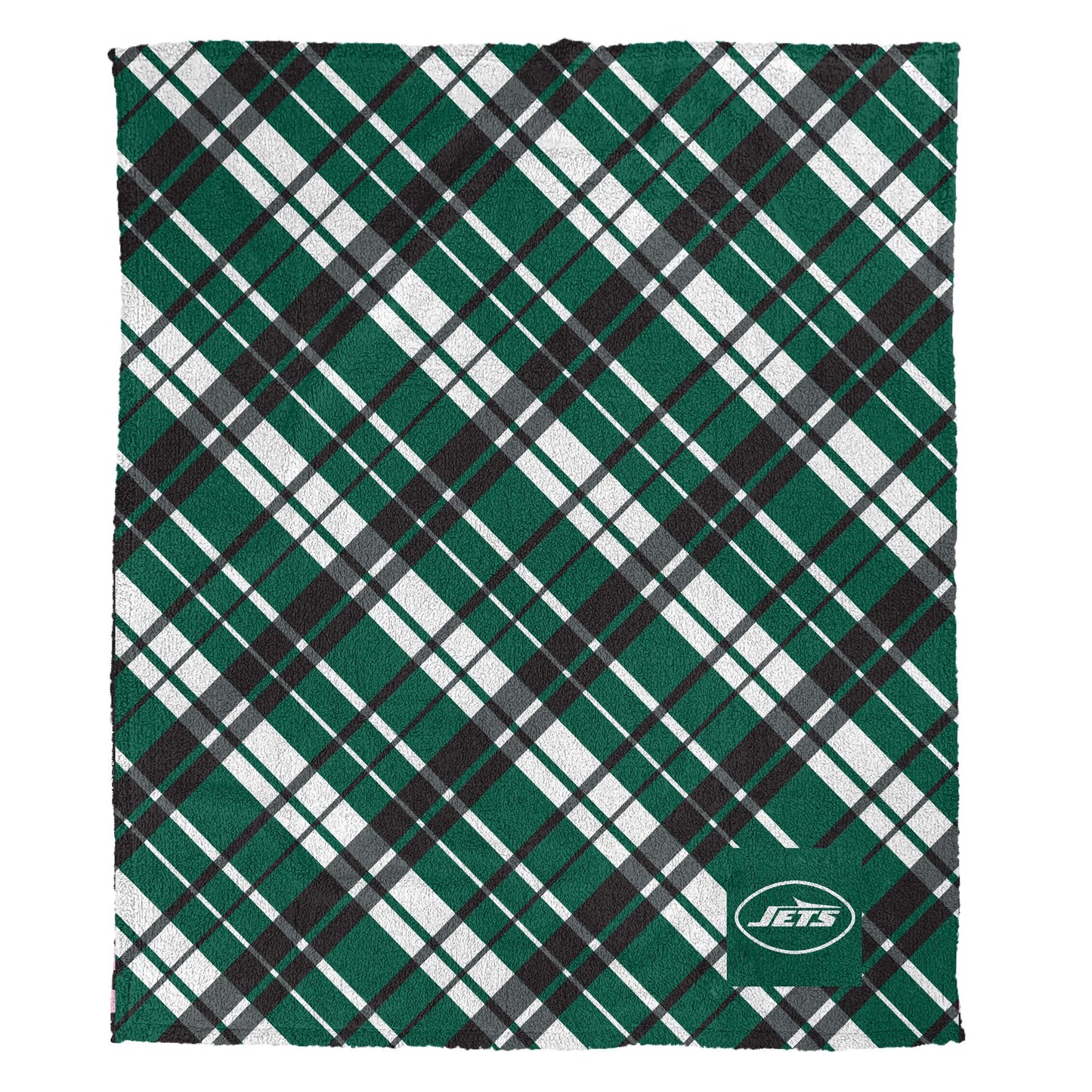 NFL Team Plaid Sherpa Logo Patch Throw