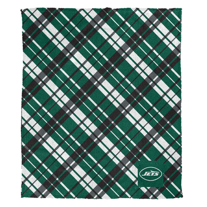 NFL Team Plaid Sherpa Logo Patch Throw