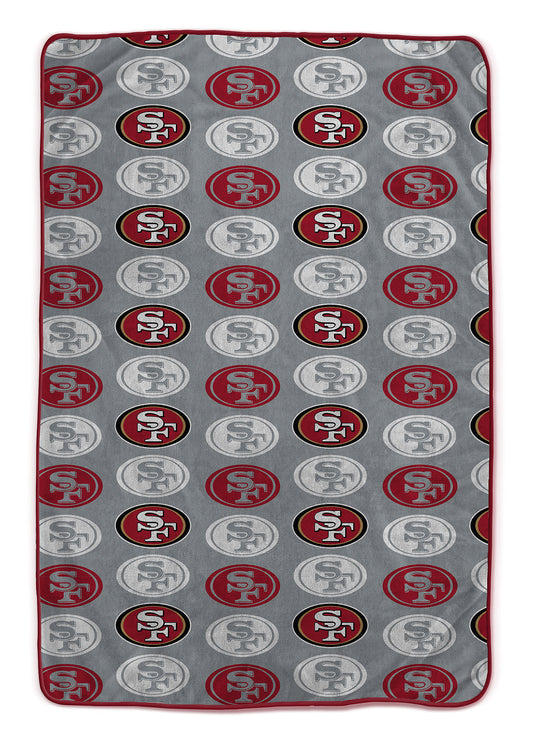 San Francisco 49ers NFL Team Logomania XL Blanket 66x95