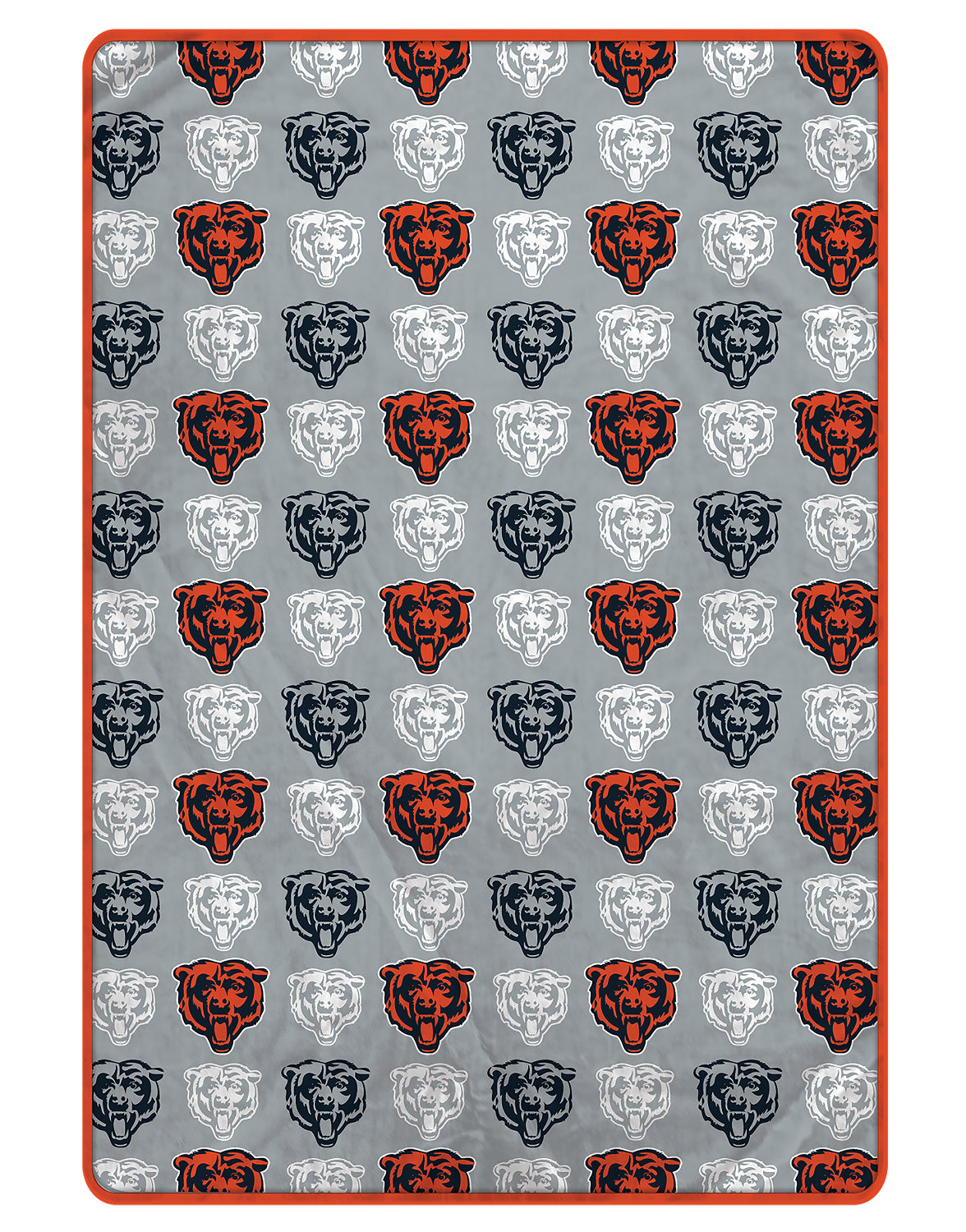 Bears blanket with repeated logo pattern on a gray background