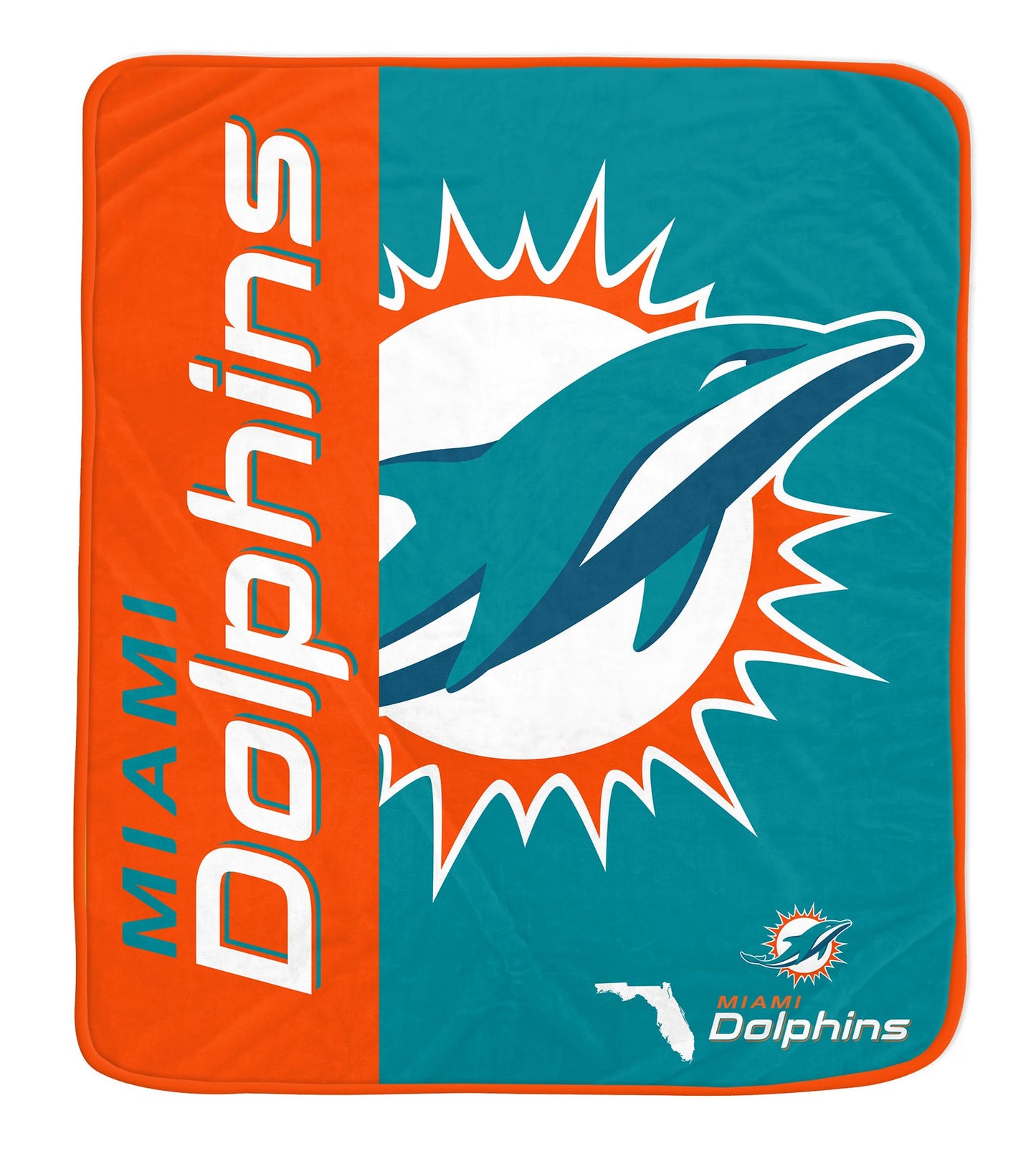 Miami Dolphins NFL Team Logo Soft Throw 50x60