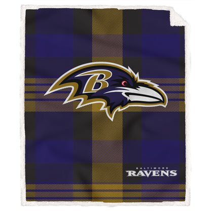 NFL Team Classic Plaid Sherpa Blanket