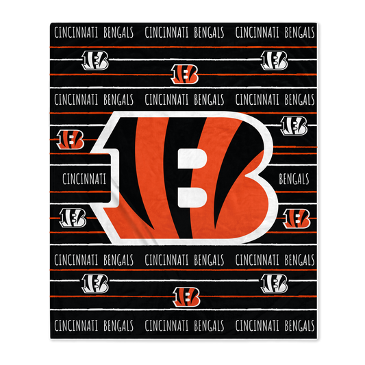 Cincinnati Bengals NFL Team Center Stripe Logo Throw 50x60