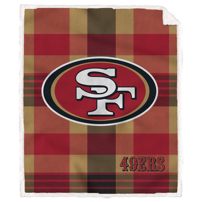 NFL Team Classic Plaid Sherpa Blanket