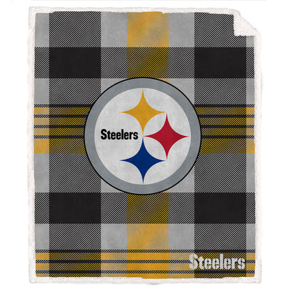 Pittsburgh Steelers NFL Team Classic Plaid Blanket 60x70