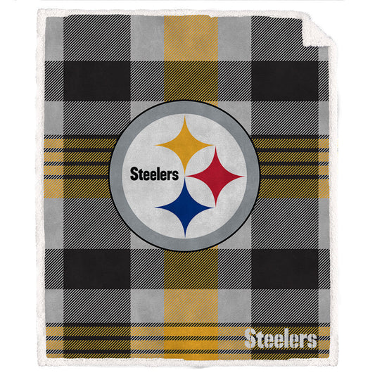 Pittsburgh Steelers NFL Team Classic Plaid Blanket 60x70