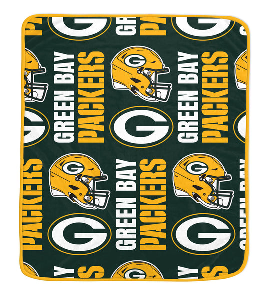 Green Bay Packers NFL Team Classic Logo Allover Throw 50x60
