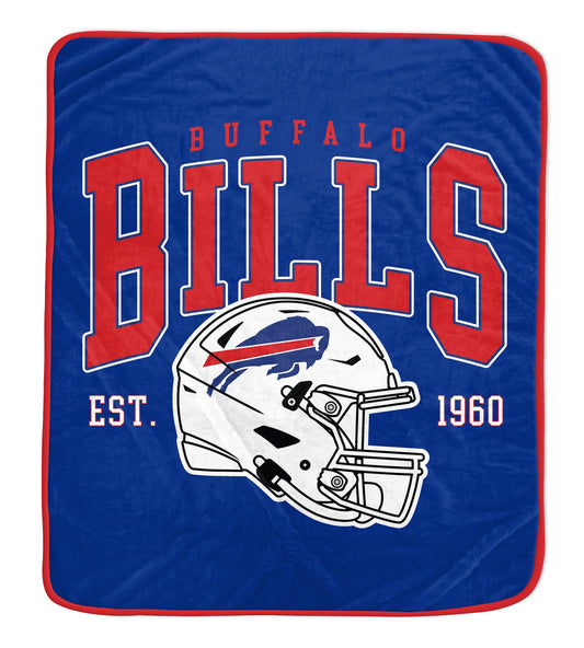 Buffalo Bills NFL Team Vintage Helmet Cozy Throw 50x60