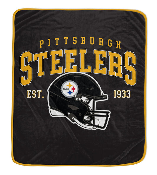 Pittsburgh Steelers NFL Team Vintage Helmet Cozy Throw 50x60