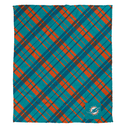 NFL Team Plaid Sherpa Logo Patch Throw