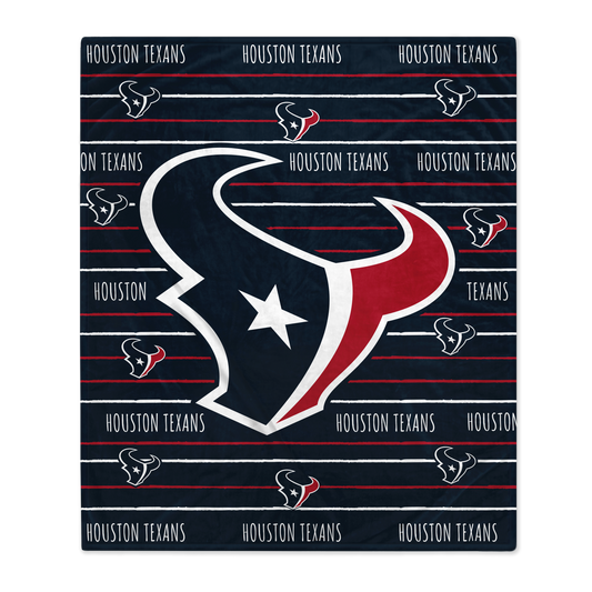 Houston Texans NFL Team Center Stripe Logo Throw 50x60