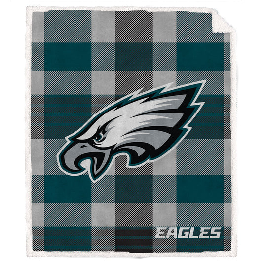 Philadelphia Eagles NFL Team Classic Plaid Blanket 60x70