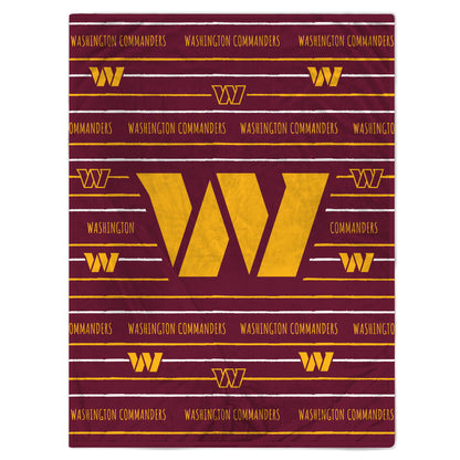 NFL Team Center Stripe Logo Fleece Throw