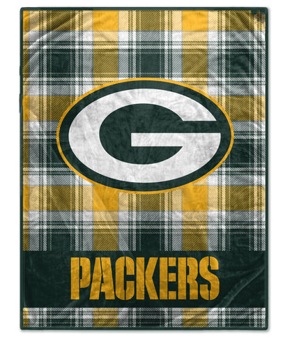 NFL Team Helmet Oversized Plaid Blanket