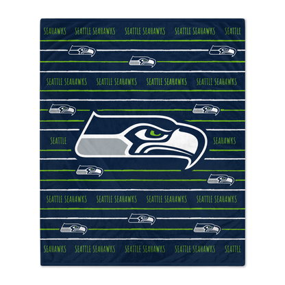 NFL Team Center Stripe Logo Fleece Throw