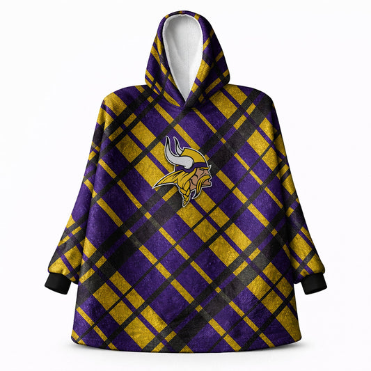 Minnesota Vikings NFL Team Cozy Sherpa Hoodie - One Size Fits Most