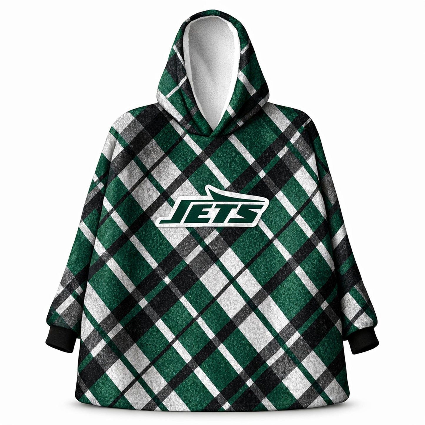 New York Jets NFL Team Cozy Sherpa Hoodie - One Size Fits Most