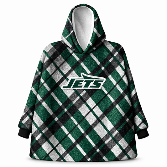 New York Jets NFL Team Cozy Sherpa Hoodie - One Size Fits Most