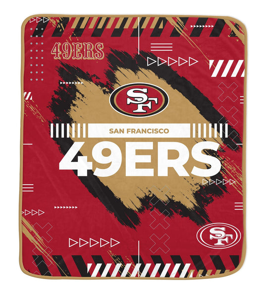 San Francisco 49ers NFL Team Modern Logo Blanket 60x72