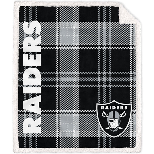 Las Vegas Raiders NFL Team Classic Plaid Throw 50x60