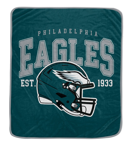 Philadelphia Eagles NFL Team Vintage Helmet Cozy Throw 50x60